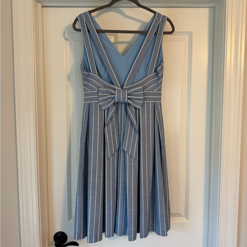 Girl Meets Glam Blue White Stripe Bow Dress - Picture 6 of 8